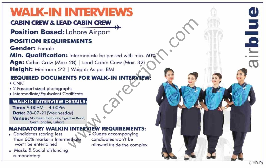 Airblue Jobs & Interview, July 2021  For All Pakistan