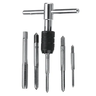 6pcs M3-M8 Tap Drill Set T Handle Ratchet Tap Wrench Machinist Tool With Screw Tap Hand hown - store