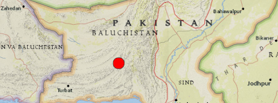 Epicentro terremoto 7,8 grados en Pakistán, el 24 de Septiembre de 2013