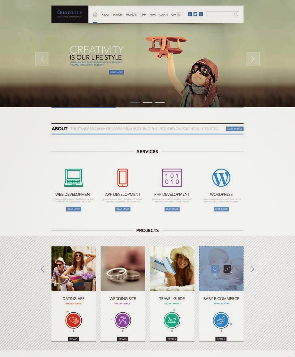 Quarantie - Free PSD Template