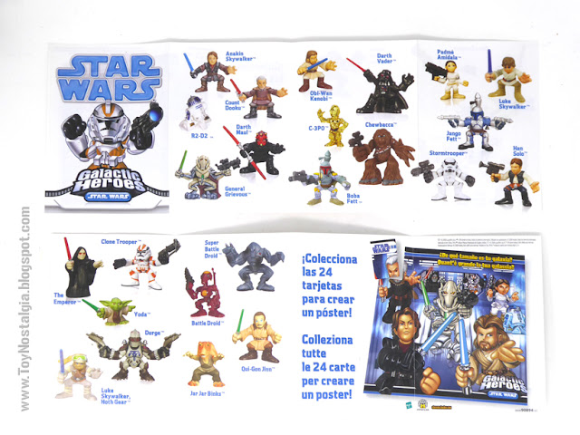 Folleto desplegable sobre sorpresa cara y dorso (STAR WARS - GALACTIC HEROES - HASBRO)