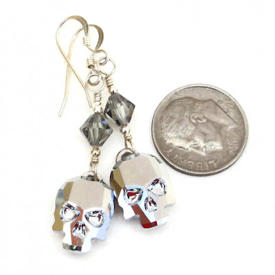 crystal light chrome swarovski skull jewelry