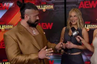 Andrade El ídolo y su manager CJ Perry en AEW Collision.