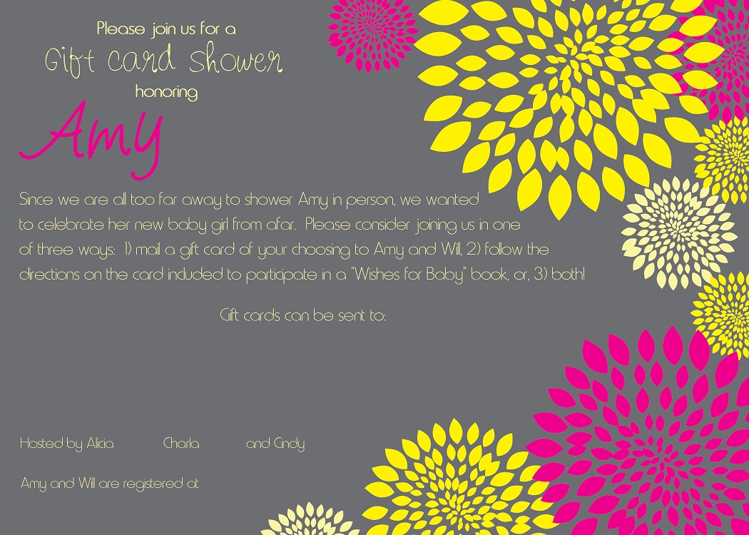 baby shower by mail invitation wording gift card baby shower ...