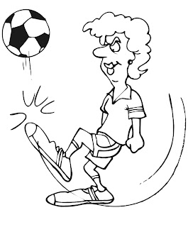 desenho de mulher jogando futebol