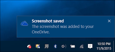 Take Screenshot in Windows 10 by using OneDrive