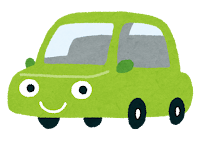 車のキャラクターのイラスト（黄緑）