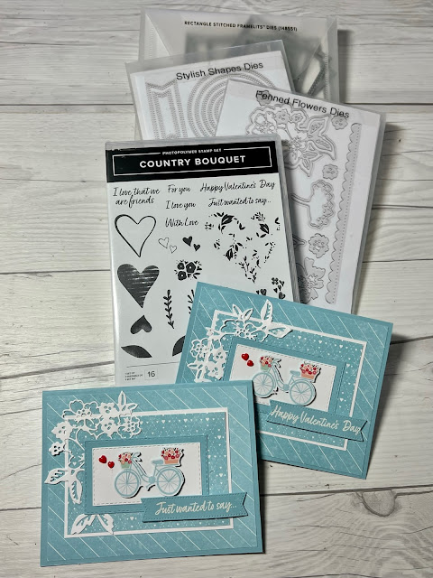 Craft supplies from Stampin' Up! used to create Valentine Cards