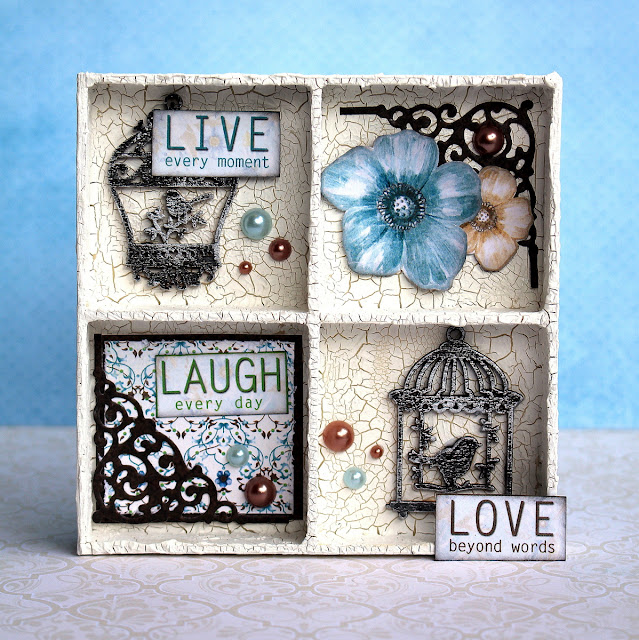 Crackle Paste Wood Box Alter by Ulrika Wandler using BoBunny Penelope Collection