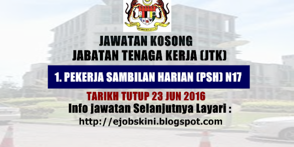 Jawatan Kosong Jabatan Tenaga (JTK)  - 23 Jun 2016