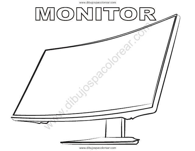 Dibujo de monitor de computadora para colorear