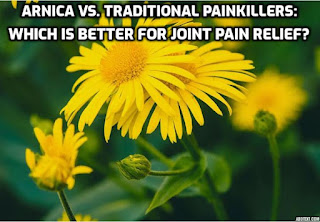 "Arnica vs. Traditional Painkillers: Which is better for Joint Pain Relief?" - This thought-provoking blog post compares the benefits and drawbacks of using arnica versus traditional painkillers for joint pain relief. This blog post clearly discuss the potential side effects of painkillers and highlight the natural and holistic approach that arnica offers, empowering readers to make an informed decision about their pain management options.  #ArnicaForJointPain, #ArnicaVsTraditionalPainkillers, #JointPainRelief, #NaturalRemedies, #PainManagement, #HerbalMedicine, #HolisticHealth, #AlternativeMedicine, #ArthritisRelief, #PainFreeLiving, #HealthyChoices, #HealingHerbs, #PainReliefOptions, #TraditionalMedicine, #NaturalHealing, #JointHealth, #HerbalRemedies, #PainFreeLife, #WellnessJourney, #HealthyLiving, #PlantMedicine,