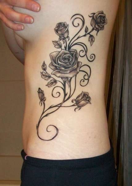 Vine Tattoos Designs Lady Gaga's Roses and Vines Hip Tattoo