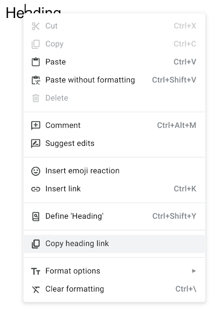 Linkable headings now available in Google Docs