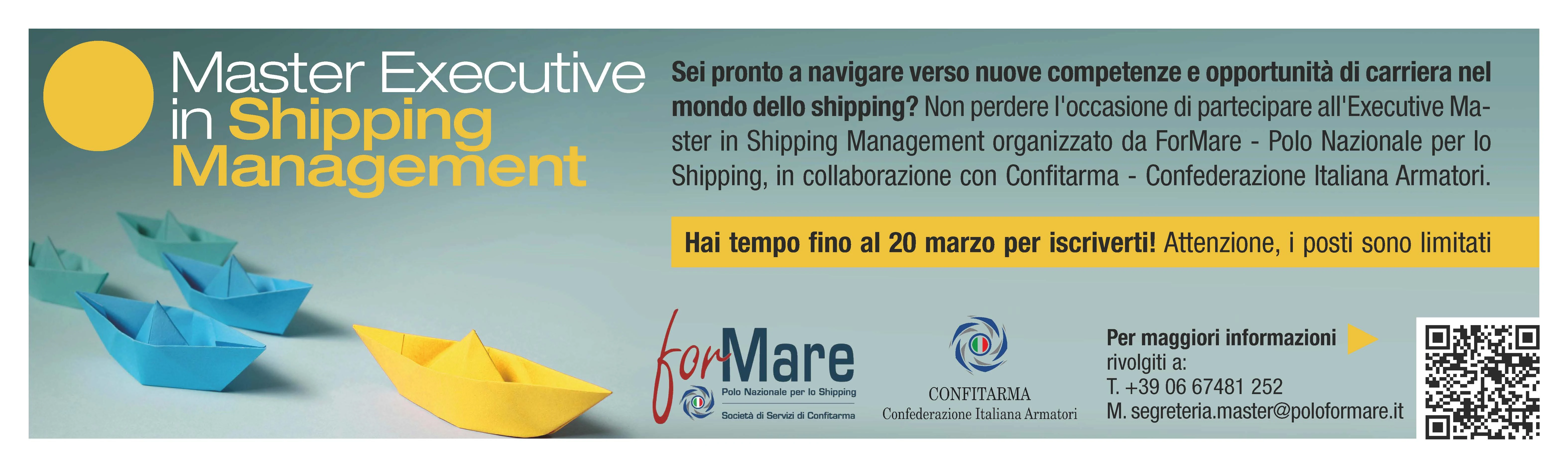 Primo Master Executive in Shipping Management di ForMare e Confitarma