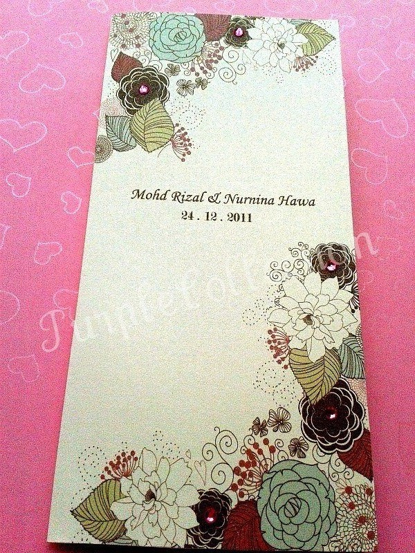 This handmade wedding invitation card comes with matching envelope pink 