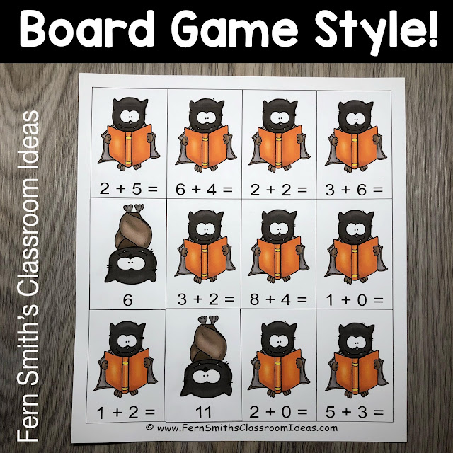 Click Here to Download This Halloween Addition Math Center Games Resource Freebie to Use in Your Classroom Today!