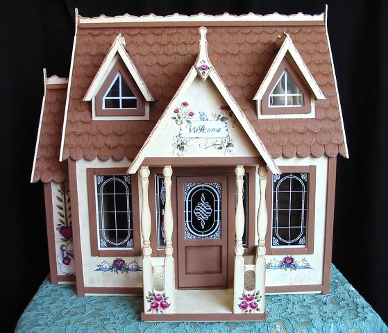 Hand Painted Folk Art Dollhouse