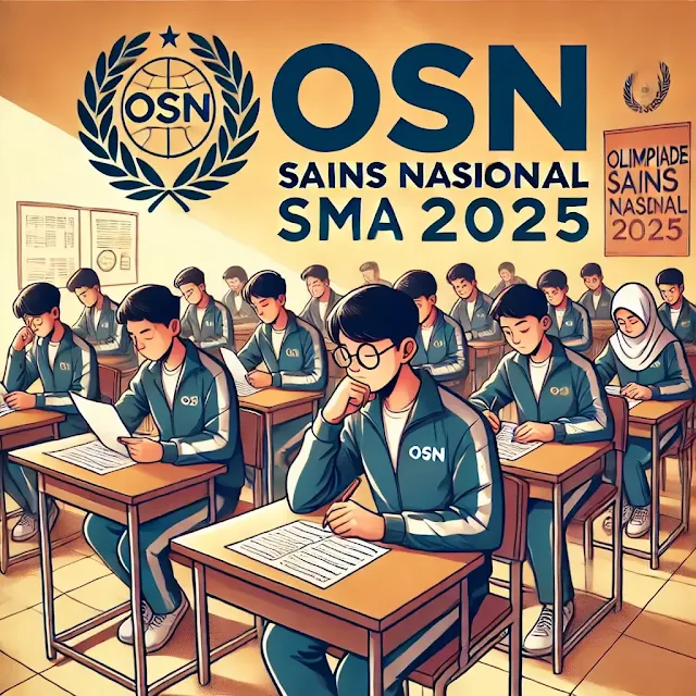 Siswa-siswa SMA sedang fokus mengerjakan soal dalam kompetisi Olimpiade Sains Nasional (OSN) SMA 2025 di dalam ruang ujian.