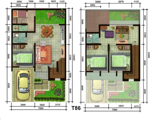 Desain Rumah  Minimalis  2  Lantai  untuk Rumah  Tipe 36 dan 45 
