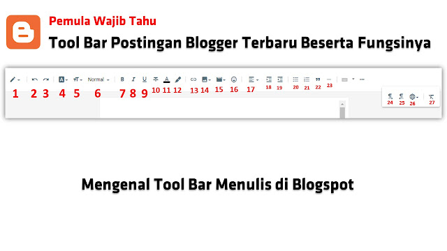 Tool Bar Postingan Blogger Terbaru Beserta Fungsinya - Mengenal Tool Bar Menulis di Blogspot