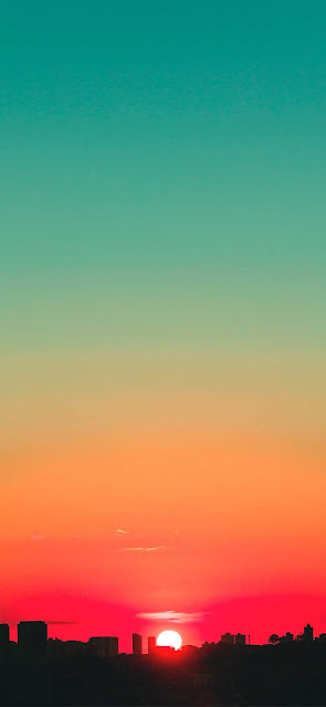 Orange and Blue Sky During Sunset Wallpaper