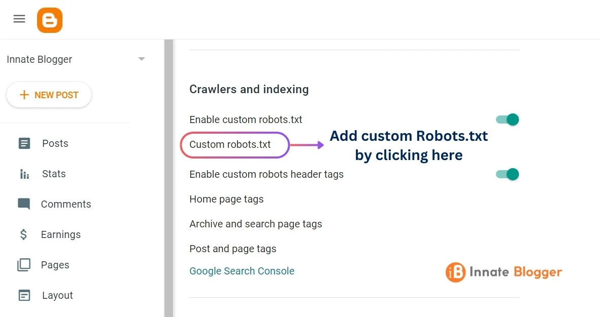 How to add custom robots.txt in Blogger