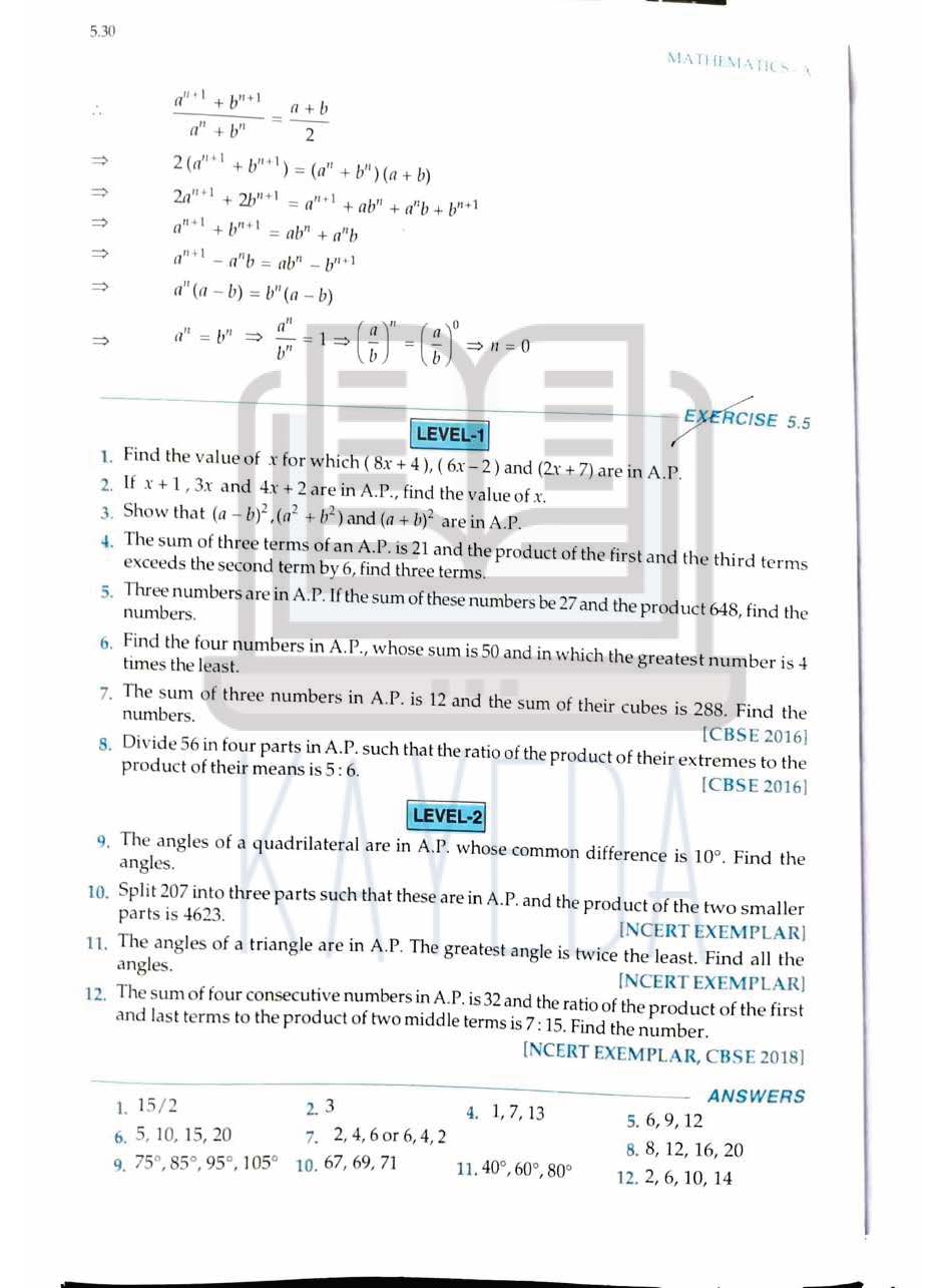 RD Sharma Class 10 Mathematics | Chapter5: Arithmetic Progressions