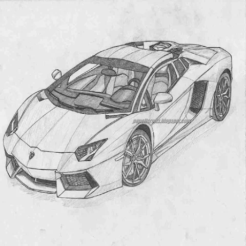 Here is a Car Pencil Sketch Drawing.