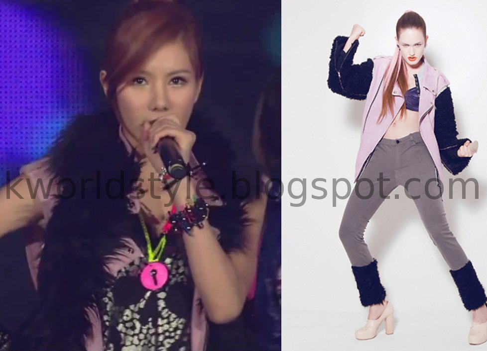  of Party Rock Anthem Jungah wore Fleamadonna's F W 2011 Suede Vest