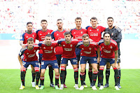 CLUB ATLÉTICO OSASUNA. Temporada 2022-23. Chimy Ávila, David García, Unai García, Lucas Torró, Ante Budimir, Sergio Herrera. Aimar Oroz, Moi Gómez, Nacho Vidal, Jon Moncayola, Juan Cruz. CLUB ATLÉTICO OSASUNA 2 RAYO VALLECANO DE MADRID 1 Domingo 04/09/2022 14:00 horas. Campeonato de Liga de 1ª División, jornada 4. Pamplona, Navarra Estadio El Sadar GOLES: 1-0: 54’, Aimar Oroz. 1-1: 75’, Florian Lejeune. 2-1: 90’, Rubén García.