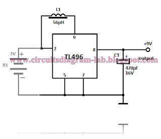 TL496 3 to 9 volt converter Circuit Diagram