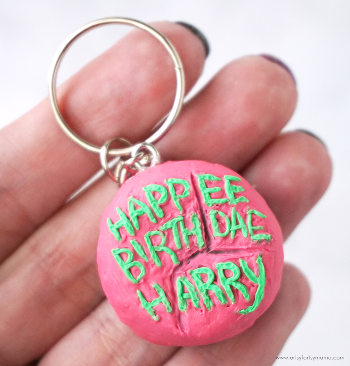 Clay Harry Potter Birthday Cake Keychain