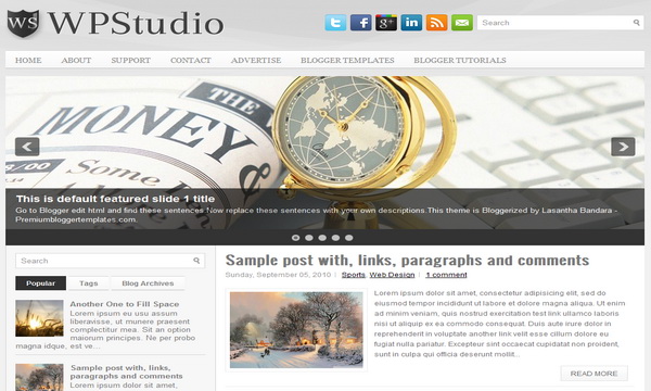 Wp Studaio 2 Column Blogger Template