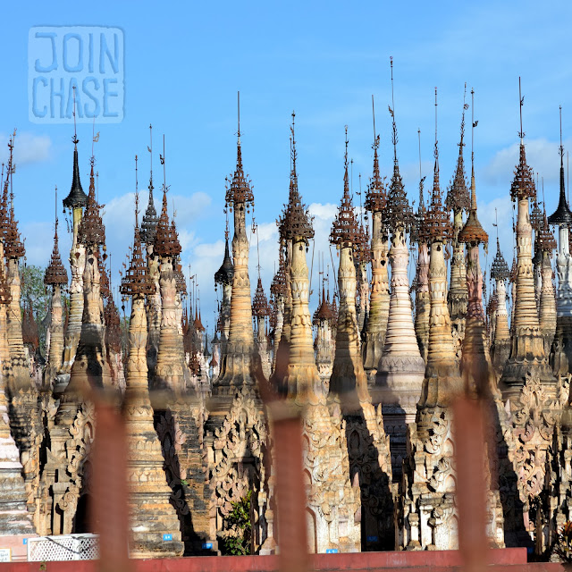 A thousand pagodas near Taunggyi in Shan State, Myanmar.