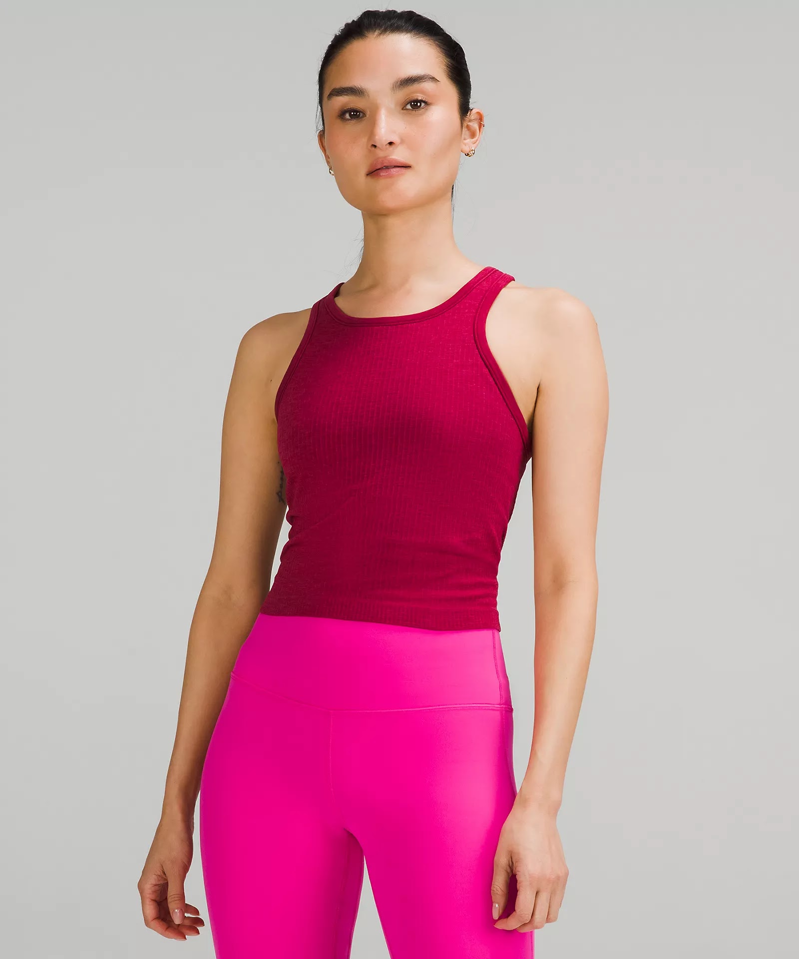 Align Tank Gathered Front Review! Remands me of old ballet leotards haha.  Details in the comment! : r/lululemon