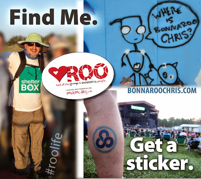 Bonnaroo Chris Find Me Get a Sticker 2014