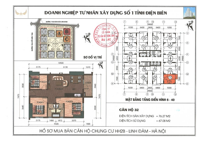 thiết kế căn 32 hh2b linh đàm