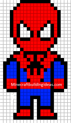 Minecraft Pixel Art Templates: Spiderman