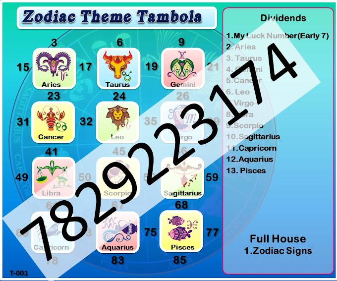 2 Zodiac Sign(Rashi) theme Tambola/Hosuie
