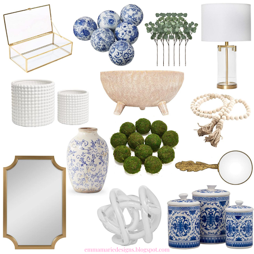 Blue and White home decor finds