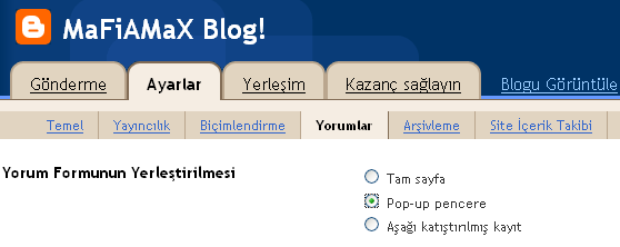 Blogger Yorum Formunu Pop-Up Olarak Ayarlayın