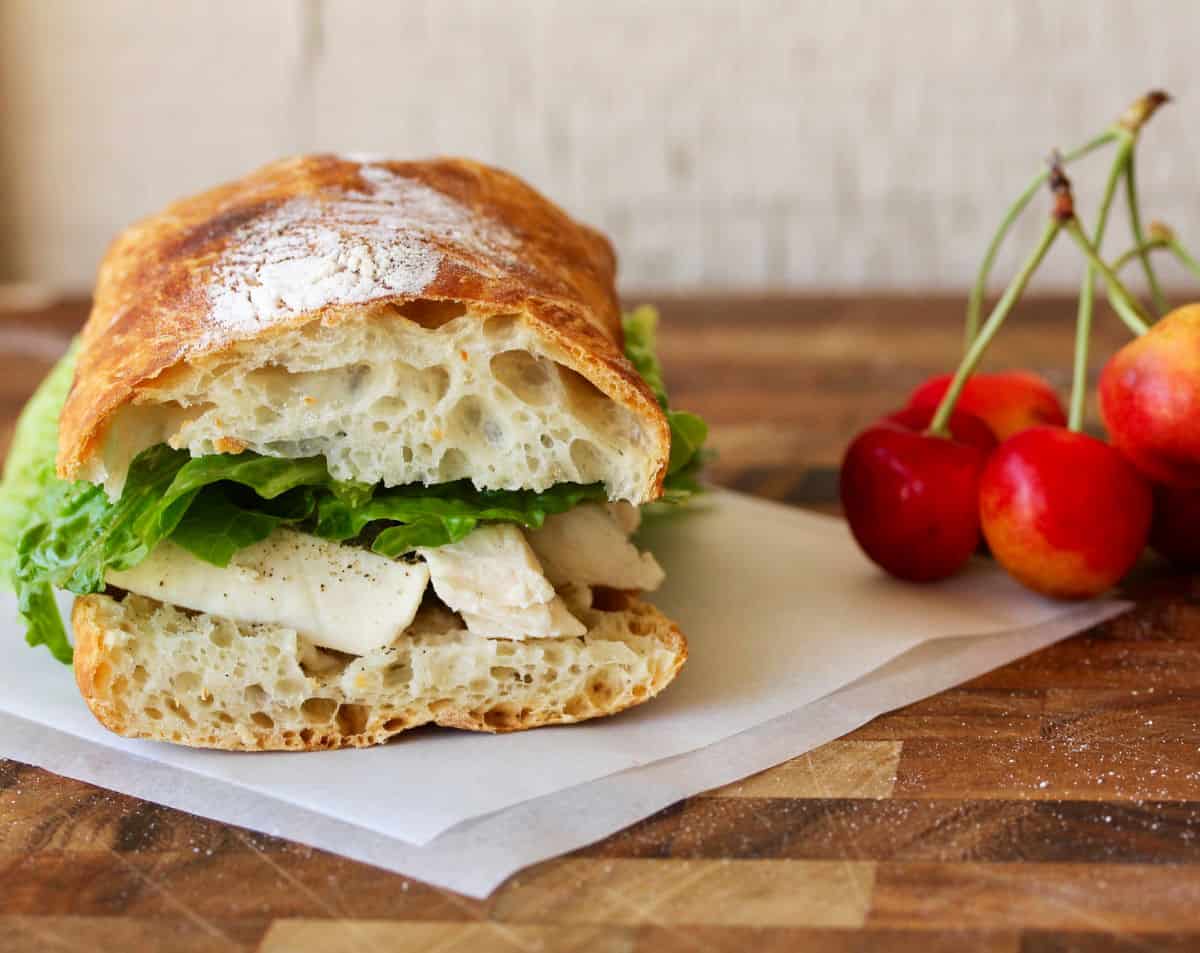 Turkey Sandwich made with Stirato Italian Baguettes