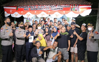 Pos Satkamling Desa Semondo Gombong, menjadi Perwakilan Lomba dari Polres Kebumen di Polda Jateng