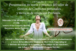 Charla de presentacióngratuita taller de Gestión de conflictos personales y técnicas de relajación  profunda