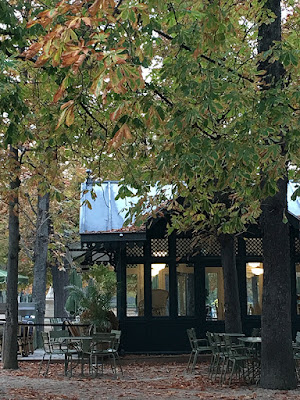 Post card view of café in Jardin du Luxembourg, Paris