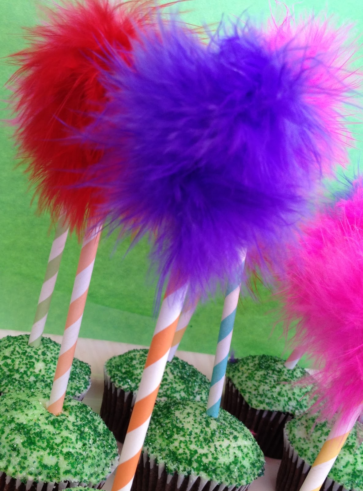 Lorax Truffula Tree Cupcakes Easy DIY "