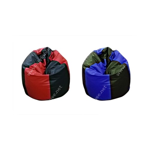 Multi-colored artificial leather bean bag seat