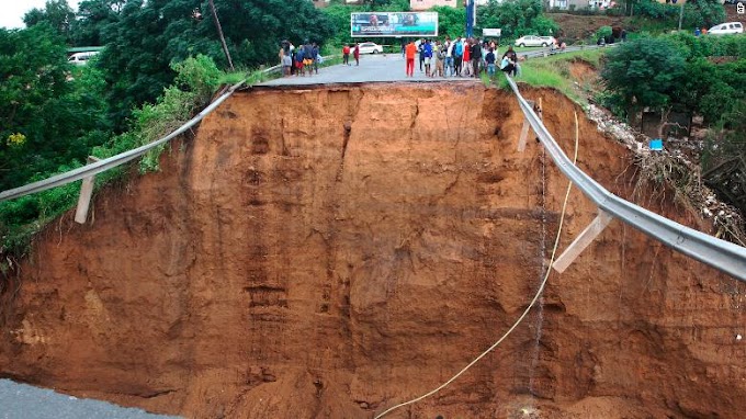 Heavy rains and flooding in South Africa kill 59 people and sweep away roads