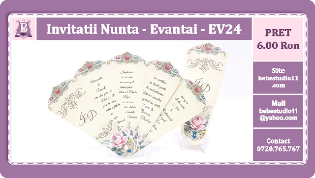 invitatie nunta evantai